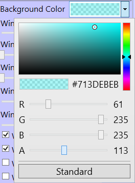 Setting window transparency using the alpha channel of the background color